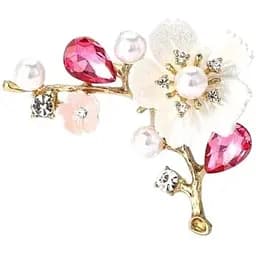 Брошь Цветок сливы белый