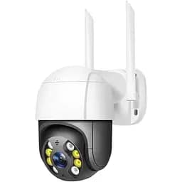 IP камера відеоспостереження RIAS Ai08 Wi-Fi PTZ 3MP вулична з віддаленим доступом White-Black (3_02495)