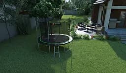 Батут Hop-Sport 10ft (305см) чорно-зелений з внутрішньою сіткою (4 ноги) - мініатюра 11
