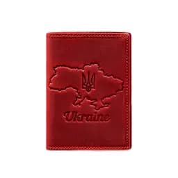 Шкіряна обкладинка для паспорта з мапою України корал Crazy Horse - мініатюра 8