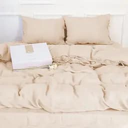 Комплект постільної білизни MirSon Natural Linen Amalia льон полуторний євро помаранчево-рожевий (2200008248710) - мініатюра 5