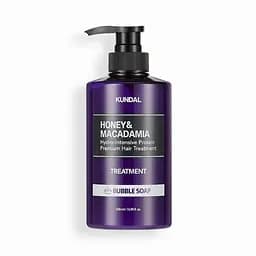 Поживний кондиціонер з медом та олією макадамії Honey & Macadamia Protein Hair Treatment Bubble Soap Kundal 500 мл