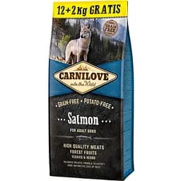 Беззерновий сухий корм для собак всіх порід Carnilove Salmon 12 кг + 2 кг
