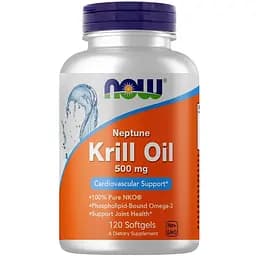 Жирні кислоти Now Krill Oil 500 мг 120 капсул