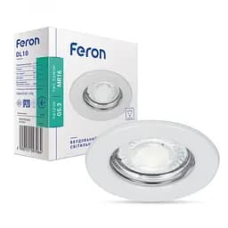 Вбудований світильник Feron DL10 під лампу білий (15109)