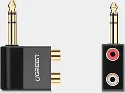 Адаптер Ugreen AV147 6.35 мм Male to 2RCA Female Adapter чорний (40846) - мініатюра 2