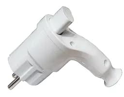 Вилка кутова євро з білою кнопкою вимикання Lumano 16A (18638)