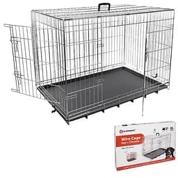 Flamingo Wire Cage фламинго клітка для собак двохдверна з ручкою та висувним піддоном 109х70х76 см