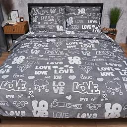 Підковдра Moon&Star Мікросатин Premium Love Script Полуторна 143x210 см - мініатюра 2