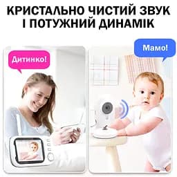 Відеоняня з дисплеєм для мами та дітей для спостереження камера та аудіо зв'язок ABM600 - мініатюра 7