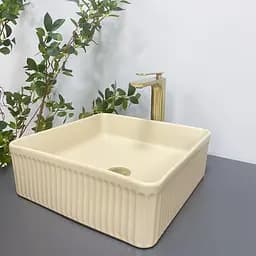 Умивальник VBI Bolzano beige matt накладний VBI-013802 - мініатюра 3