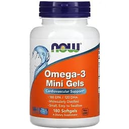 Жирные кислоты NOW Omega-3 Mini Gels, 180 капсул