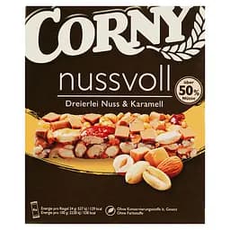 Батончик Corny злаковий з горіхами та карамеллю 96 г