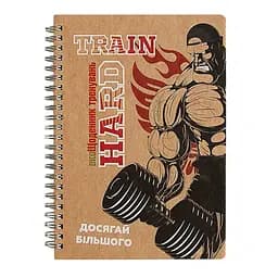 Дневник тренировок "Бодибилдер" А5 Kiri sketch 15101-KR, на пружине