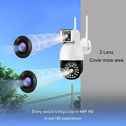 Бездротова камера Grant Dual Camera P12 Wi-Fi IP 360/90 V380PRO 3+3.0mp Поворотна вулиця з датчиком руху - мініатюра 4