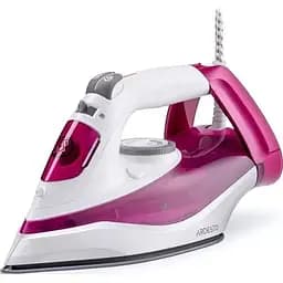 Утюг Ardesto IR-C2230-BUR, White/Purple, 2200 Вт, керамика, паровой удар, резервуар 300 мл, защита от кальцинации, антикапля, плавная регулировка мощности пара, автоматическое отключение, мерный стакан для воды, горизонтальное отпаривание