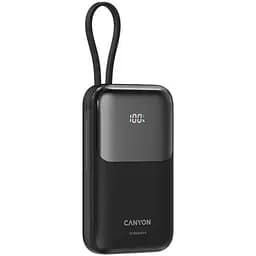 Батарея універсальна Canyon 10000mAh OnPower 101 PD/22.5W built-in cable Black (CNS-CPB101BK) - мініатюра 3