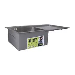 Кухонна мийка інтегрована Lidz Handmade H7849R крило праворуч (LDH7849BRUR45591) Brushed Steel 3,0/1,0 мм, Нержавіюча сталь - мініатюра 3