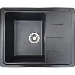 Гранітна кухонна мийка Romzha Patrat 62 Antracit (902) з крилом