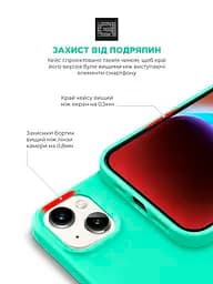 Силиконовый чехол для Apple iPhone 14, ICON2 Case, зеленый, противоударный, панель, защита всего корпуса, матовая поверхность Soft Touch, выступает над дисплеем, совместим с защитными стеклами и пленками, с микрофиброй, ArmorStandart (ARM63591) - мініатюра 5