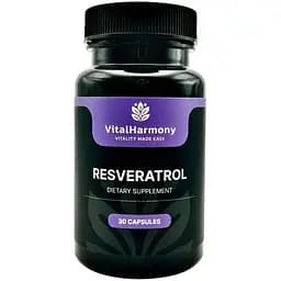 Транс-ресвератрол VitalHarmony Resveratrol 250 mg, 30 капсул для антиоксидантного захисту