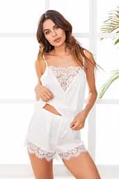 Короткий сексі комплект Lovely Wholesale та домашня піжама Білий колір Розмір S-M — спокусливий еротичний пеньюар