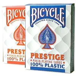 Карти гральні United States Playing Card Company Bicycle Prestige Rider Back 100% Plastic Jumbo Index (red blue) (44100)