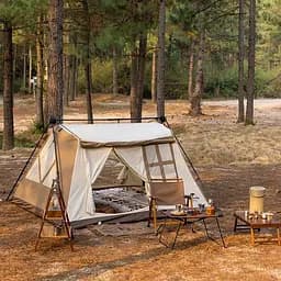 Намет чотиримісний для кемпінгу Naturehike (CNH22ZP029) з навісом, Коричневий - мініатюра 5