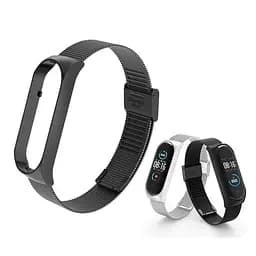 Ремінець для фітнес-браслета MiJobs для Xiaomi Mi Band 8 і 9 Mesh design металевий із застібкою чорний - мініатюра 3