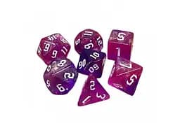 Набор кубиков Double Color Glitter 7 Dice Set - Pink-Purple , 7 шт. (g7dglitdc03)
