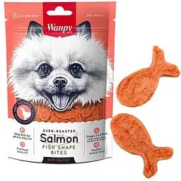 Wanpy Salmon Fish Shape Bites ванпи кусочки лосося у формі рибки ласощі для собак 0.1кг
