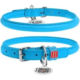 Нашийник для собак Waudog Glamour шкіряний з QR паспортом, круглий, S, Д 10 мм, Дов 33-41 см (4820152561336)