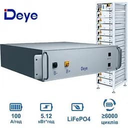 Акумулятор Deye BOS-GM5.1 LiFePO4 (51,2V 100Ah) - мініатюра 4
