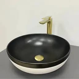 Умивальник VBI Ormela чорно-білий матовий накладний VBI-016900, Чорний матовий