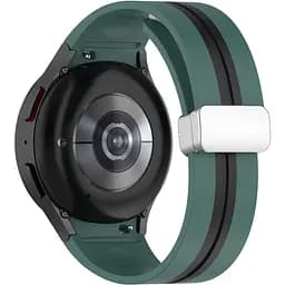 Ремешок для Samsung Galaxy Watch 5 40mm - темно-зелено-чорный ширина крепления 20мм силикон Watchbands Cls-line (W16-4WB66359999)