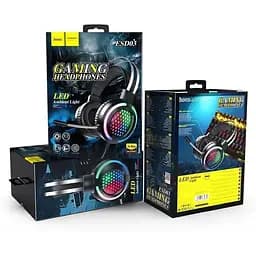 Ігрові навушники Hoco ESD03 Gaming Wired Headphones з LED-підсвічуванням - мініатюра 3