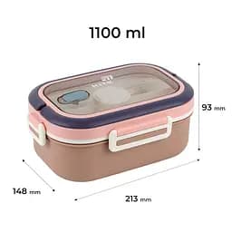 Ланчбокс Kite з розділювачем бежевий 1.1 л (K25-1182-1) - мініатюра 2