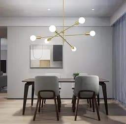 Мінімалістичний світильник без плафонів на 6 патронів з цоколем Е27 Line.F AOC 14/6