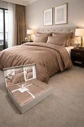 Комплект постельного белья семейный 160х220 Premium сатин коричневый TC303376174