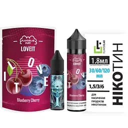 Набір компонентів для самозамісу органічної заправки Flavorlab Love it 60 мл, 0-6 мг Blueberry Cherry Чорниця Вишня (15460)