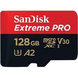 Карта пам'яті SanDisk 128 GB microSDXC UHS-I U3 Extreme Pro+SD Adapter (SDSQXCD-128G-GN6MA) - мініатюра 2