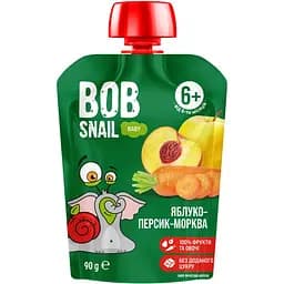 Пюре Bob Snail Яблуко–Персик–Морква гомогенізоване 90 г