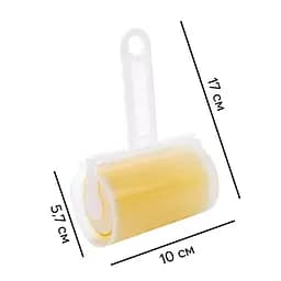 Багаторазовий липкий ролик для чищення одягу Semi Sticky roller for clothes з чохлом, Yellow - мініатюра 4