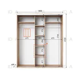 Шафа-купе Idea серія 6 180 x 60 x 210 см Дуб сонома - мініатюра 2
