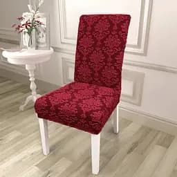 Чохол на стілець Love You універсальний жакардовий бордовий (83121)