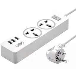 Сетевой фильтр XO WL04 удлинитель 2 розетки 3 USB 1.8 м белый