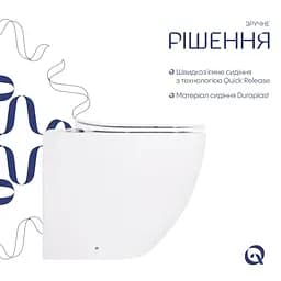 Унітаз підвісний Qtap Robin Ultra Quiet, з сидінням Slim Duroplast/ Soft-close/ Quick Release QT13332381AW - мініатюра 4