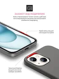 Силиконовый чехол с MagSafe для Apple iPhone 15 Plus, ICON2 MagCase, серый, противоударный, панель с мягкой подкладкой, защита всего корпуса, поддержка беспроводной зарядки, совместим с защитными стеклами и пленками, ArmorStandart (ARM72736) - мініатюра 5