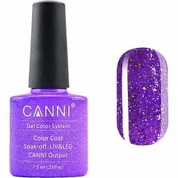 Гель-лак Canni Color Coat Soak-off UV&LED 189 бузковий з дрібними блискітками 7.3 мл
