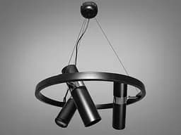 Високоефективна люстра підвісна в стилі Loft на 6 ламп, чорний+хром
